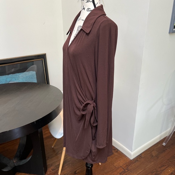 NWT H &M Divided Brown Wrap Dress. Size XXL - Picture 2 of 7